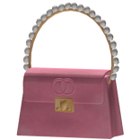 Luxury Pink Suede Pearl Bag