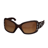 Luxury Rhinestone McBling Shades in Brown
