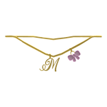♡ M initial w bow ( Gold )