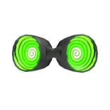 mad scientist shiny green goggles 