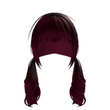 Maroon Red Wavy Long Curly Dollette Pigtails 