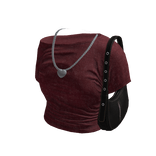 Maroon With Leather Bag