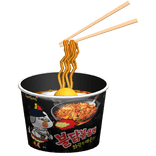 Matching Korean Black Buldak Spicy Noodle Face