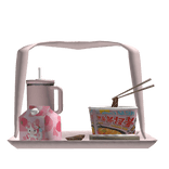Matching Korean Buldak Pink Ramen Tray