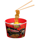 Matching Korean Red Buldak Spicy Noodle Face