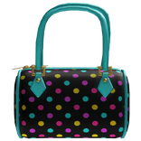 M$| Black and Cyan Confetti Polkadot Bag