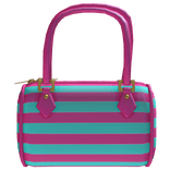 M$| Cyan and Pink Striped Bag