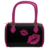 M$| Hot Pink and Black Bag with Kisses