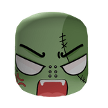 💢med green - angry zombie vampire emo face mask 
