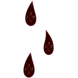 medical red and gold blood tear drops