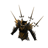 Medieval Divine Knight Aura Armor Top Black Gold