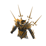 Medieval Divine Knight Aura Armor Top Silver Gold