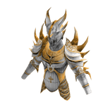 Medieval Dragon Knight Spiky Armor Top White Gold