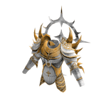 Medieval Knight Spiky Armor Top Aura White Gold