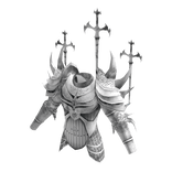 Medieval Knight Spiky Armor Top Cross Aura White