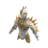 Medieval Knight Spiky Armor Top White Gold