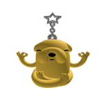 Meditating jake the dog keychain orange 