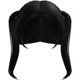 ♬꒰┊medium straight black pigtails