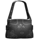 Gothic Chrome Cross Y2k Shoulder Bag