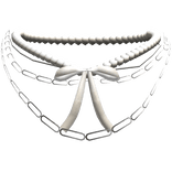 silver preppy bow with pearl necklace 3.0