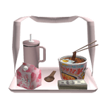 Matching Korean Buldak Pink Ramen Tray