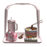 Matching Korean Buldak Pink Ramen Tray