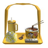 Matching Korean Buldak Yellow Ramen Tray