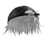 Messy Anime Boy Hair w Y2K Hat (White)