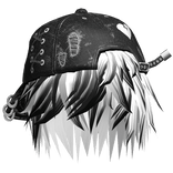 💯Messy Anime Boy Hair /Y2K Distressed Hat W & B🖤