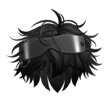 Messy Anime Hair w/ Y2k Punk Goggles (Black)