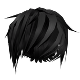 messy black emo scene hair