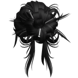 Messy Black Pulled Back Hair Bun