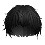 messy black silky anime protagonist boy men hair