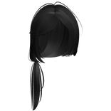 ♡ ꒰ messy black wispy low side ponytail ꒱