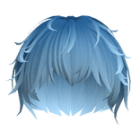 messy blue silky anime protagonist boy men hair