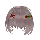 messy bob hair with bangs and igari clips pink