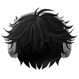 🍀Messy Boy Hair w Headphones(Black)