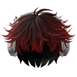 🍀Messy Boy Hair w Headphones(RedBlack)