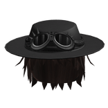 Messy Brown Hair w/ Wide Brim Hat