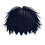 Messy Dark Blue Boy Hair