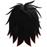 Messy Emo Fluffed Up Hair In Black Red Tips