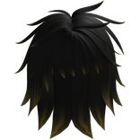 Messy Emo Fluffed Up Hair In Black Yellow Tips