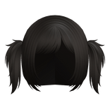 messy emo side bang pigtails in dark brown