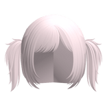 messy emo side bang pigtails in light pink