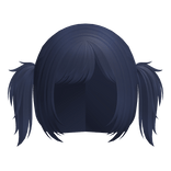 messy emo side bang pigtails in navy