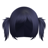 messy emo side bang pigtails in purple