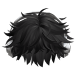Messy Hair with Headphones(Black3)