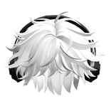 Messy Hair with Headphones(White)