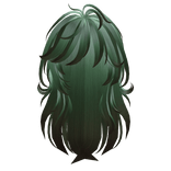 Messy Long Wolfcut Hair - Neon