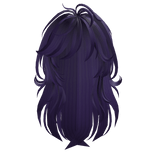 Messy Long Wolfcut Hair - Purple